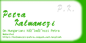 petra kalmanczi business card